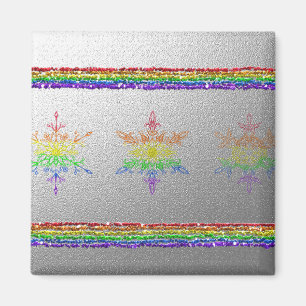 Aimant Flocons de neige d'arc-en-ciel