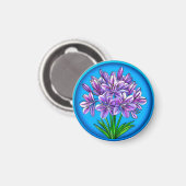 Aimant Floraison d'Agapanthus 🌸✨ Élégance Florale Bleue  (Recto/Verso)