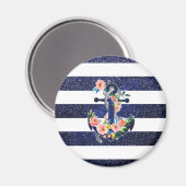 Aimant Floral anchor on striped background (Recto/Verso)