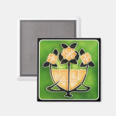 Aimant floral Art nouveau (Recto/Verso)