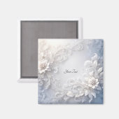 Aimant floral blanc (Recto/Verso)