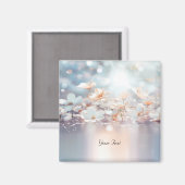 Aimant floral blanc de la Pêche (Recto/Verso)