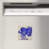 Aimant floral bleu d'art numérique (In Situ (Lave-vaisselle))