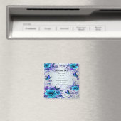 Aimant Floral Bleu Et Papillon Économisez L'Aimant Date (In Situ (Lave-vaisselle))