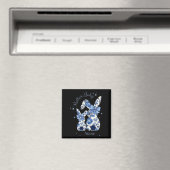 Aimant Floral Blue Coquette Bow Bunny Pâques Mère par (In Situ (Lave-vaisselle))