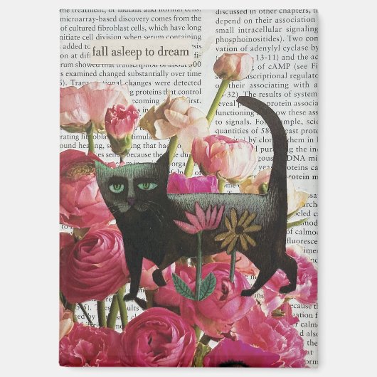 Aimant Floral Cat Collage Wall Art Surreal Decor (Recto)
