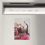 Aimant Floral Cat Collage Wall Art Surreal Decor (In Situ (Lave-vaisselle))