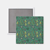 Aimant Floral continu fleurs motif vert arrière - plan (Recto/Verso)