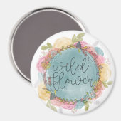 Aimant Floral de couronne fleur sauvage (Recto/Verso)