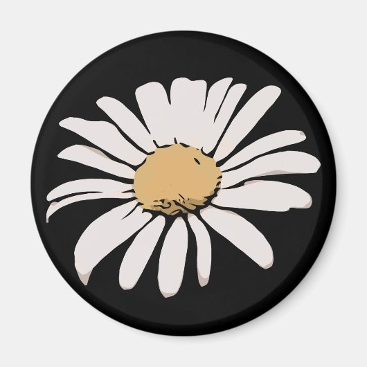 Aimant floral de marguerite noire (Devant)