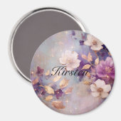 Aimant Floral d'or violet (Recto/Verso)