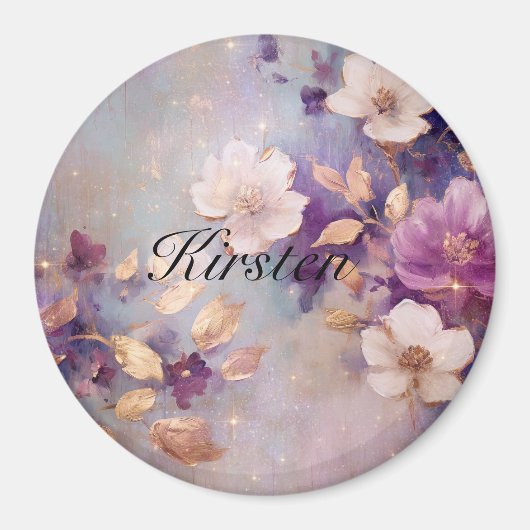 Aimant Floral d'or violet (Devant)