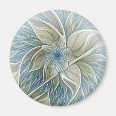 Aimant Floral Dream Motif Abstrait Blue Khaki Fractal (Devant)