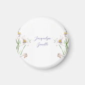 Aimant Floral Elegant Chic Cute Calligraphie Ajouter Nom (Devant)
