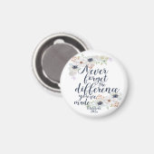 Aimant Floral Élégant N'Oublie Jamais La Différence (Recto/Verso)