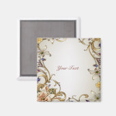 Aimant floral en or blanc (Recto/Verso)