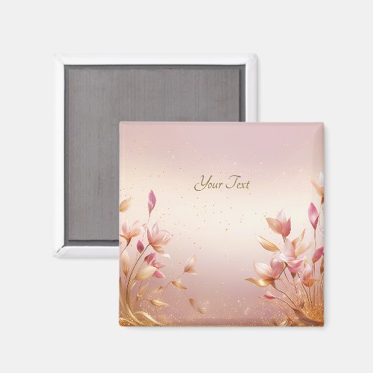 Aimant Floral Feuille rose (Recto/Verso)