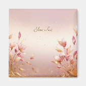 Aimant Floral Feuille rose (Devant)