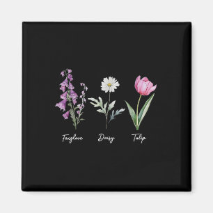 Aimant Floral Foxglove Daisy Tulip