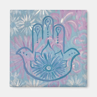 Aimant floral Hamsa