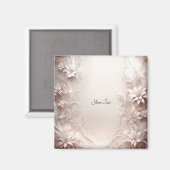 Aimant floral ivoire blanc (Recto/Verso)