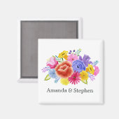 Aimant Floral Mariage mexicain de Fiesta (Recto/Verso)