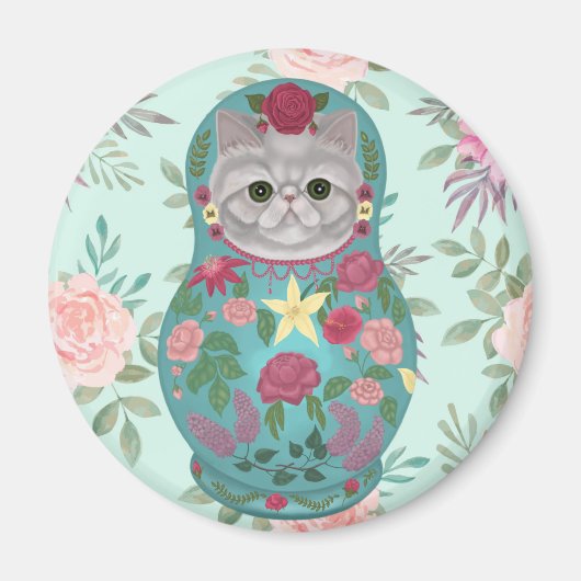 Aimant Floral Meowtreshka (Devant)
