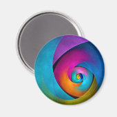 Aimant Floral moderne Art Abstrait rose Bleu Motif #17 (Recto/Verso)