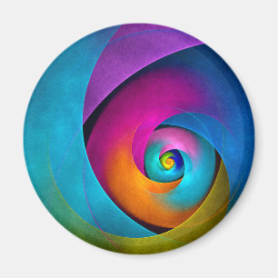 Aimant Floral moderne Art Abstrait rose Bleu Motif #17