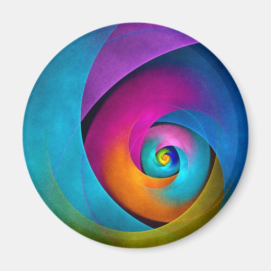 Aimant Floral moderne Art Abstrait rose Bleu Motif #17 (Devant)