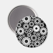 Aimant floral noir et blanc (Recto/Verso)