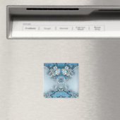 Aimant floral orné bleu (In Situ (Lave-vaisselle))