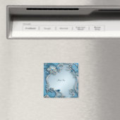 Aimant floral orné bleu (In Situ (Lave-vaisselle))