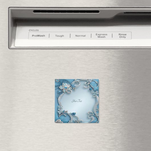 Aimant floral orné bleu (In Situ (Lave-vaisselle))