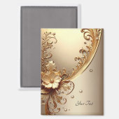 Aimant floral orné doré (Recto/Verso)