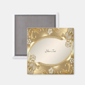 Aimant Floral Orné Or (Recto/Verso)