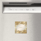 Aimant Floral Orné Or (In Situ (Lave-vaisselle))