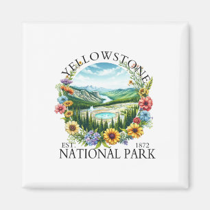 Aimant Floral Parc National de Yellowstone Randonnée Camp
