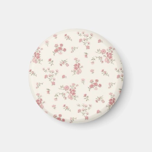 Aimant Floral Pastel - Design Fleur Rose Doux (Devant)