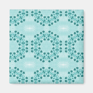 Aimant Floral Pattern, Teal Blue