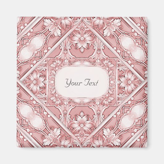 Aimant floral rose (Devant)