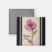 AIMANT FLORAL ROSE (Recto/Verso)