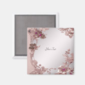 Aimant floral rose (Recto/Verso)