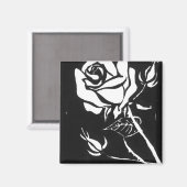 Aimant floral "Rose Alba" (Recto/Verso)