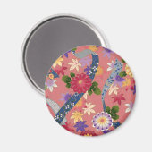 Aimant Floral rose asiatique (Recto/Verso)