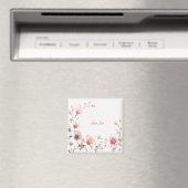 Aimant floral rose blanc élégant (In Situ (Lave-vaisselle))