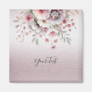 Aimant floral rose blanc moderne