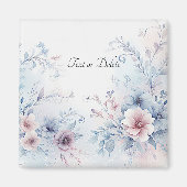 Aimant floral rose bleu aquarelle (Devant)