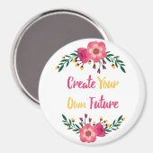 Aimant Floral rose Créez votre propre inspiration future (Recto/Verso)