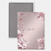 Aimant floral rose délicat (Recto/Verso)